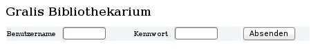 Das Einloggen ins Gralis-Bibliothekarium