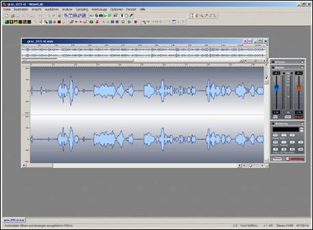 Darstellung von Stereotonspuren im Programm WaveLab