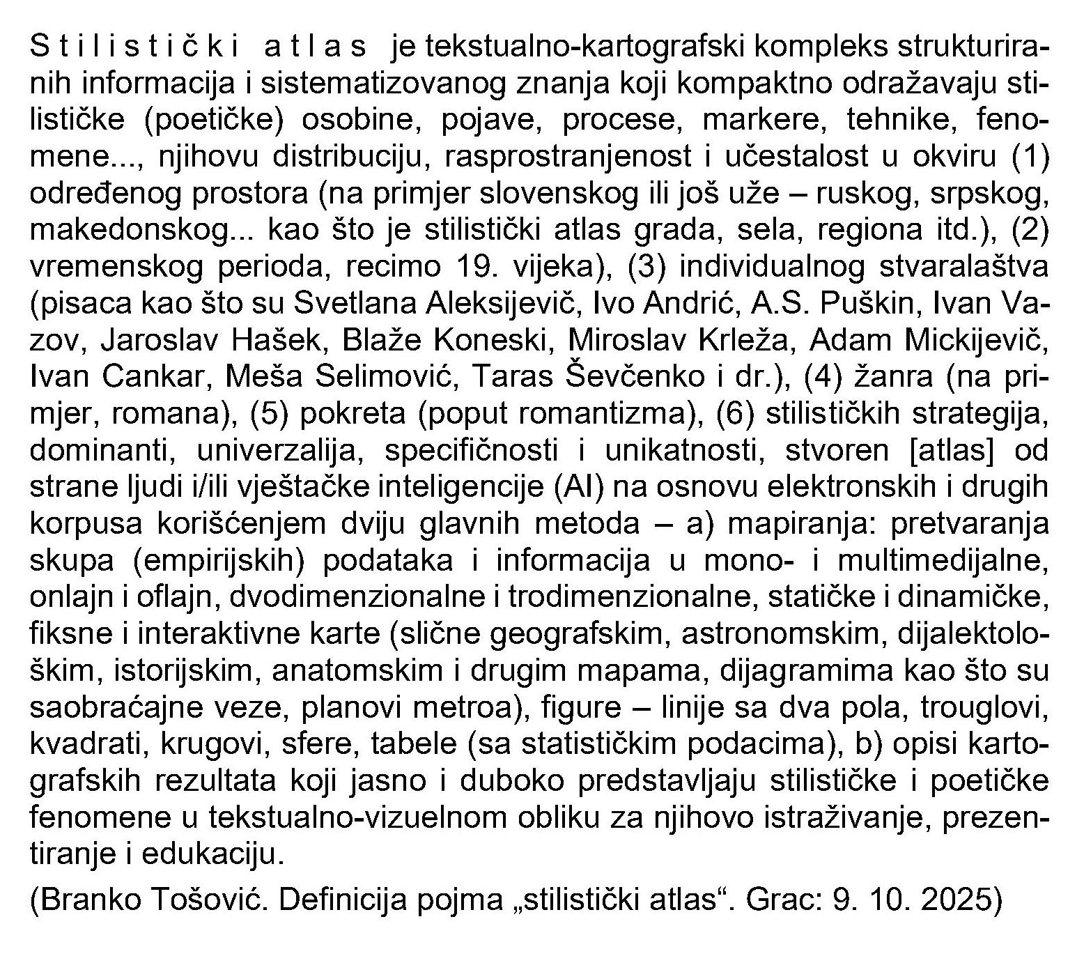 stilistički atlas: Definicija SR
